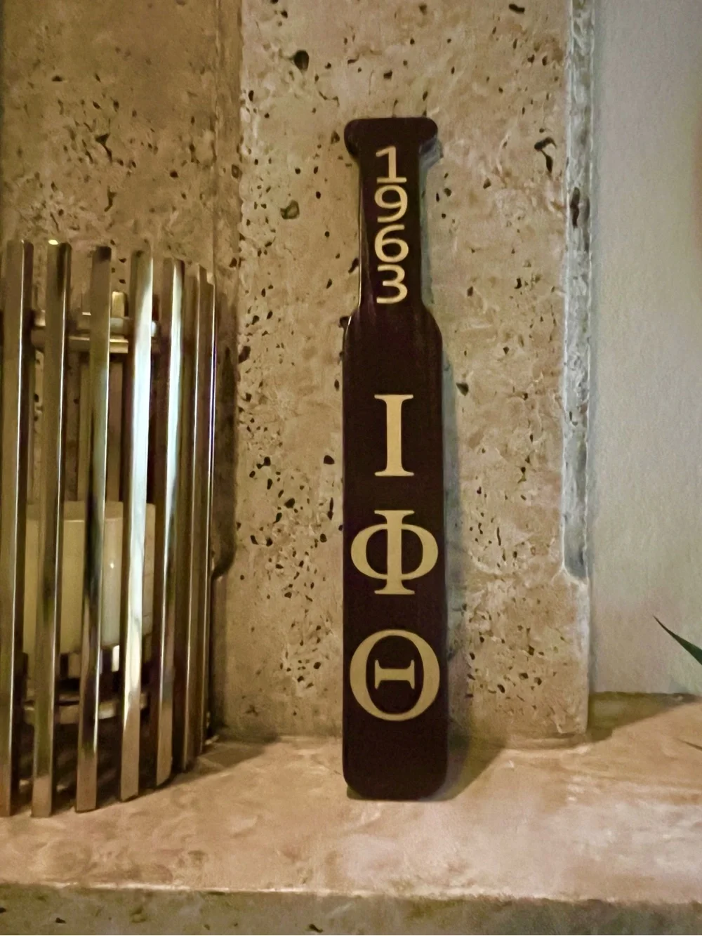 Iota Phi Theta 1963 Dark Brown Greek Paddle Wall Decor